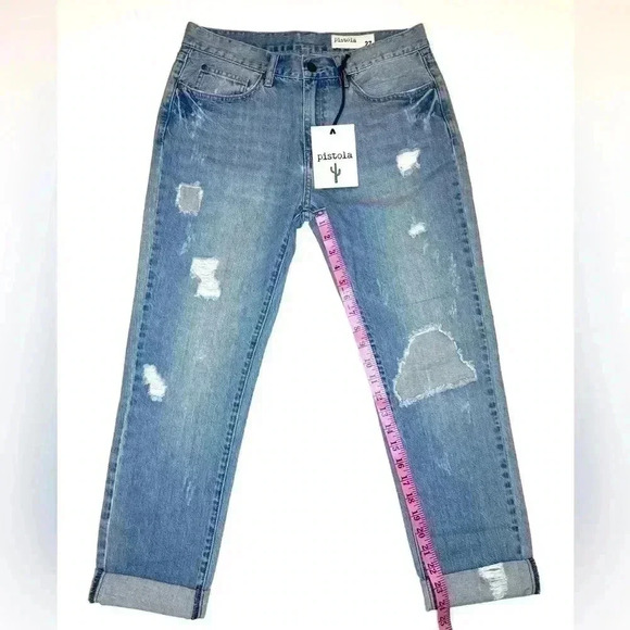 Pistola Light Blue Distressed Ankle Jeans - Picture 3 of 7